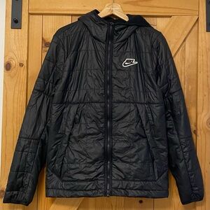 Nike Men's Black Synthetic-Fill Puffer Jacket